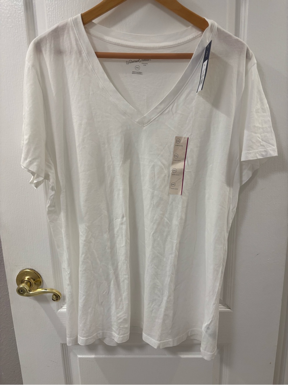 NWT Classic White V-Neck Tee Lightweight Breathable 100% Cotton Minimalist XXL